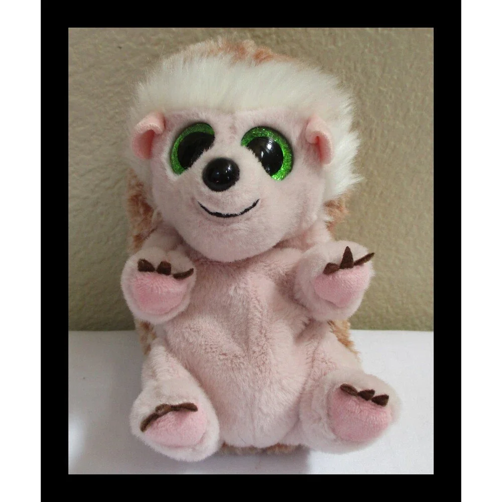 Ty Beanie Boos Bumper the Hedgehog big Green Glitter Eyes NO TAG